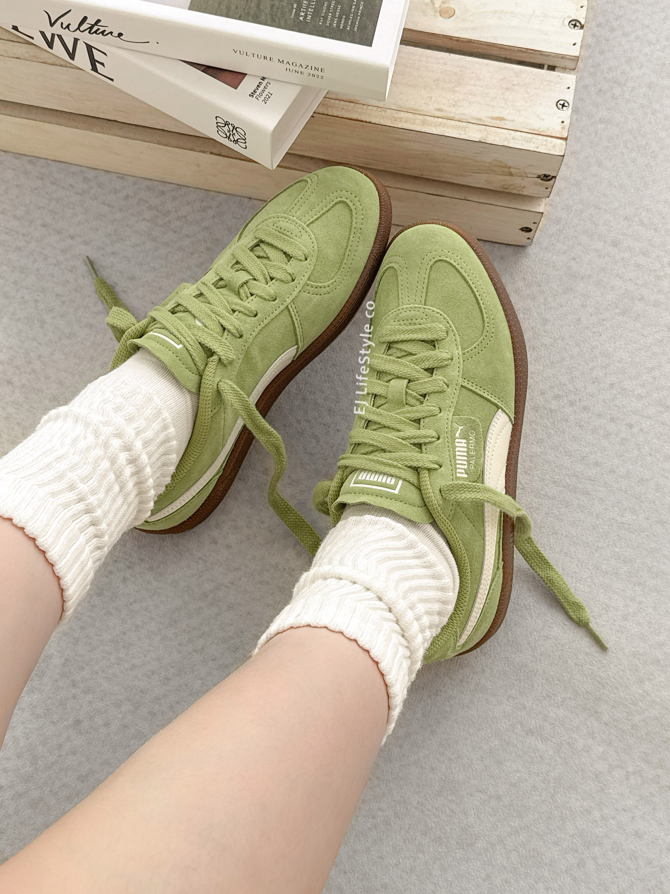 PUMA PALERMO SD 抹茶拿鐵 奶油白 焦糖底 男女鞋 408532-03 / 調貨