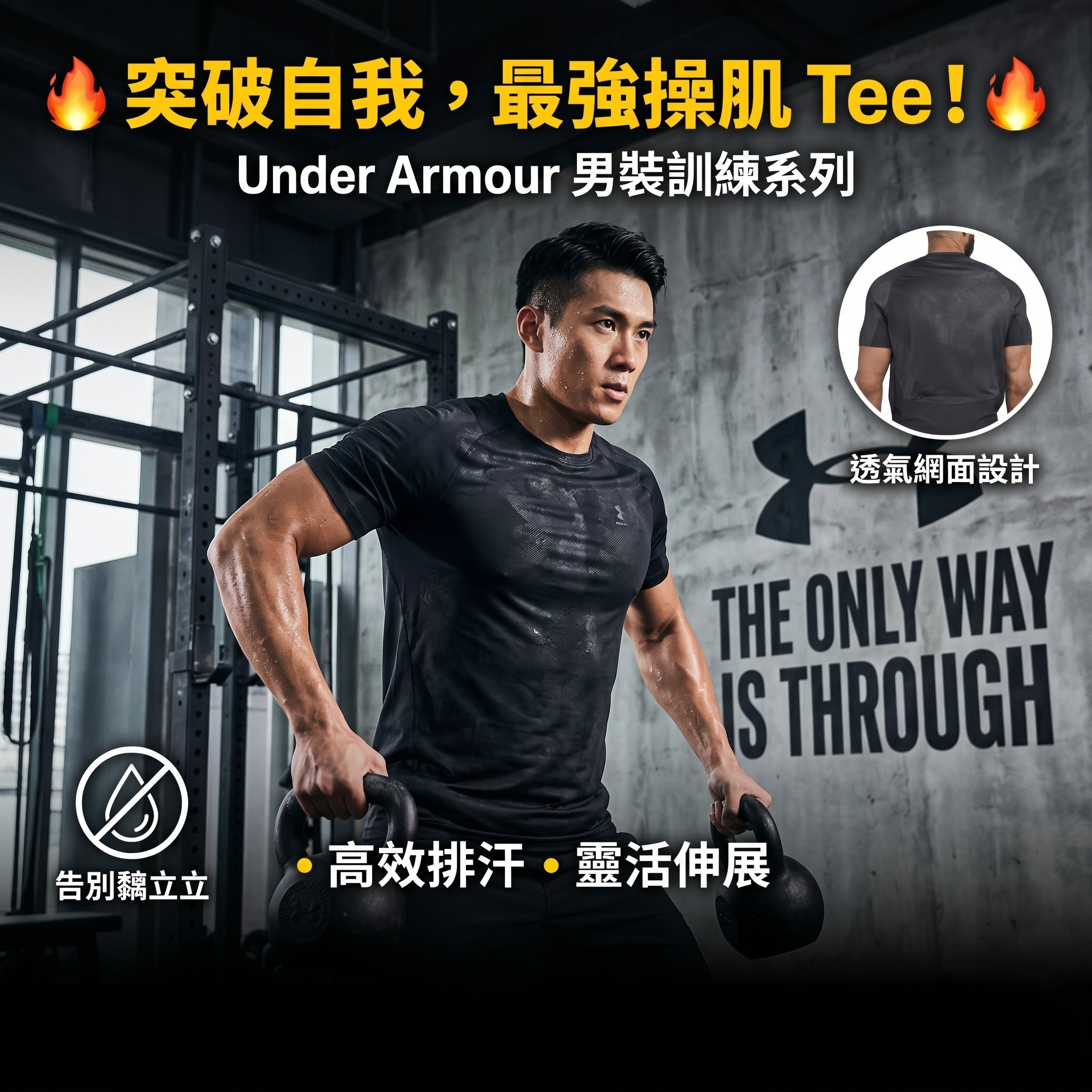 【預購】UNDER ARMOUR H052707 男裝速乾運動短袖上衣
