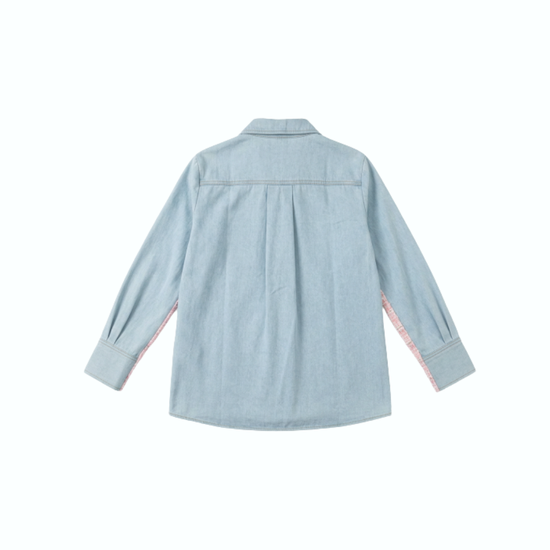 1EA0408-024 [EDWARD ACHOUR] Jacket Pink/Denim #100102/1002 (C-EU-E)