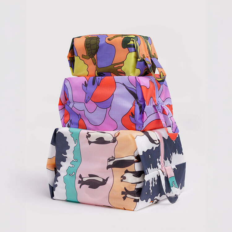 BAGGU 3D Zip Set Vacation Animals