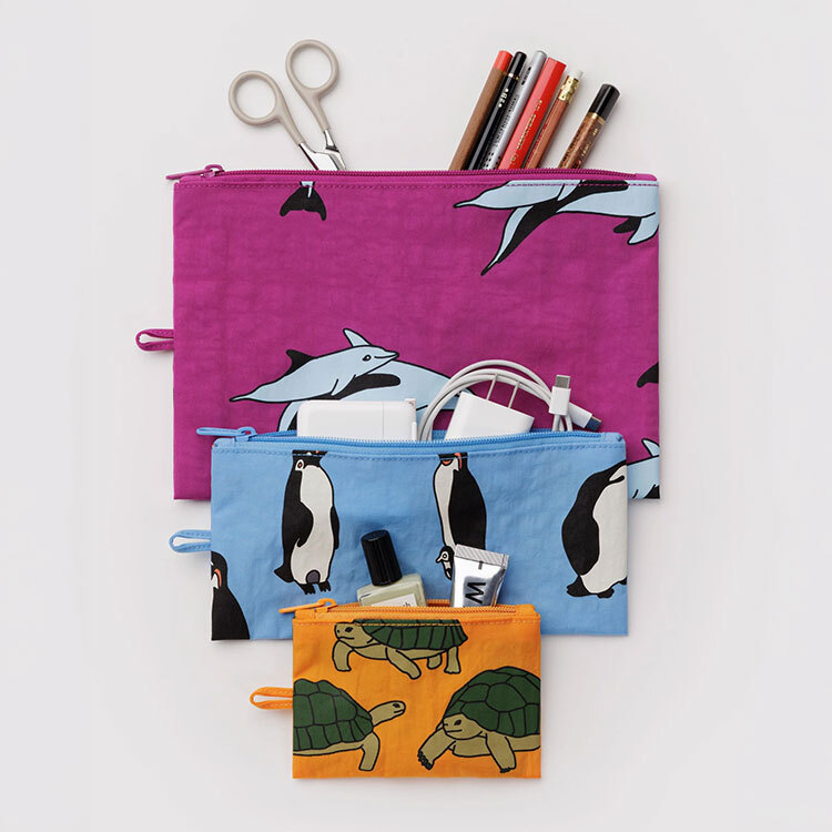 BAGGU Flat Pouch Set Vacation Animals