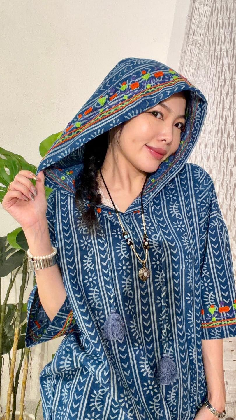 Macrame 刺繡上衣 - M3920BP - indigo (0527)