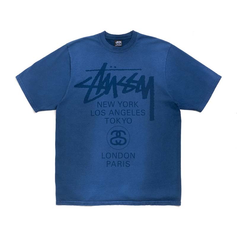 Stussy World Tour Tee 世界巡迴 短袖 藍色 3903962SF-FY [台灣現貨]