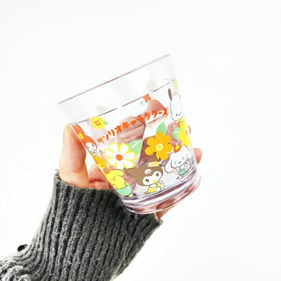 Sanrio 卡通人物閃光透明杯 復古杯 ABS製 #Melody # Kuromi #PC狗 #布丁狗 #Cinnamoroll #C5
