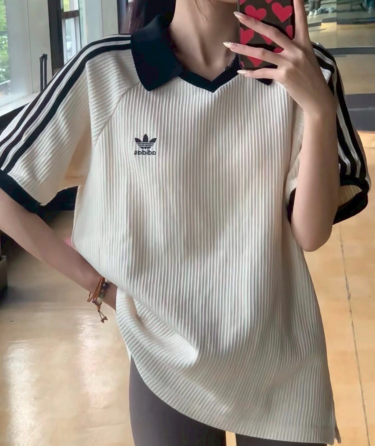 【Luxury】 ADIDAS ORIGINALS 華夫格短袖 上衣 韓國限定 三葉草愛迪達男女華夫格休閒運動短袖 美式復古 JV9266 JV9265