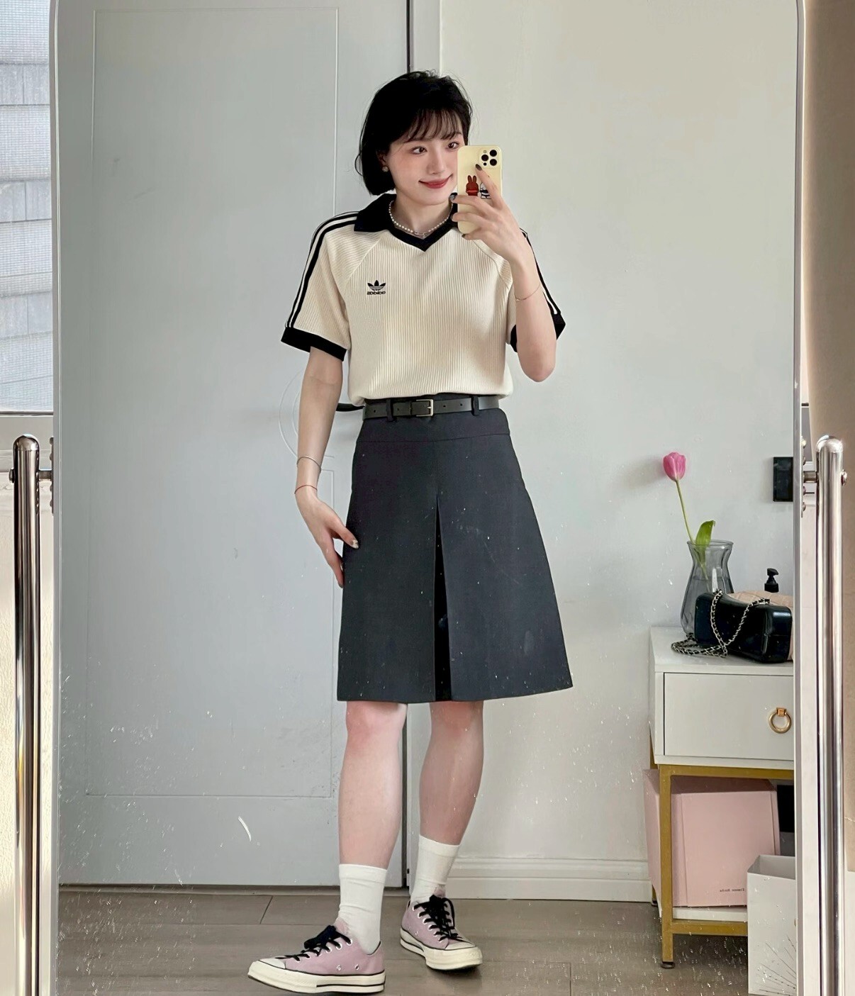 【Luxury】 ADIDAS ORIGINALS 華夫格短袖 上衣 韓國限定 三葉草愛迪達男女華夫格休閒運動短袖 美式復古 JV9266 JV9265