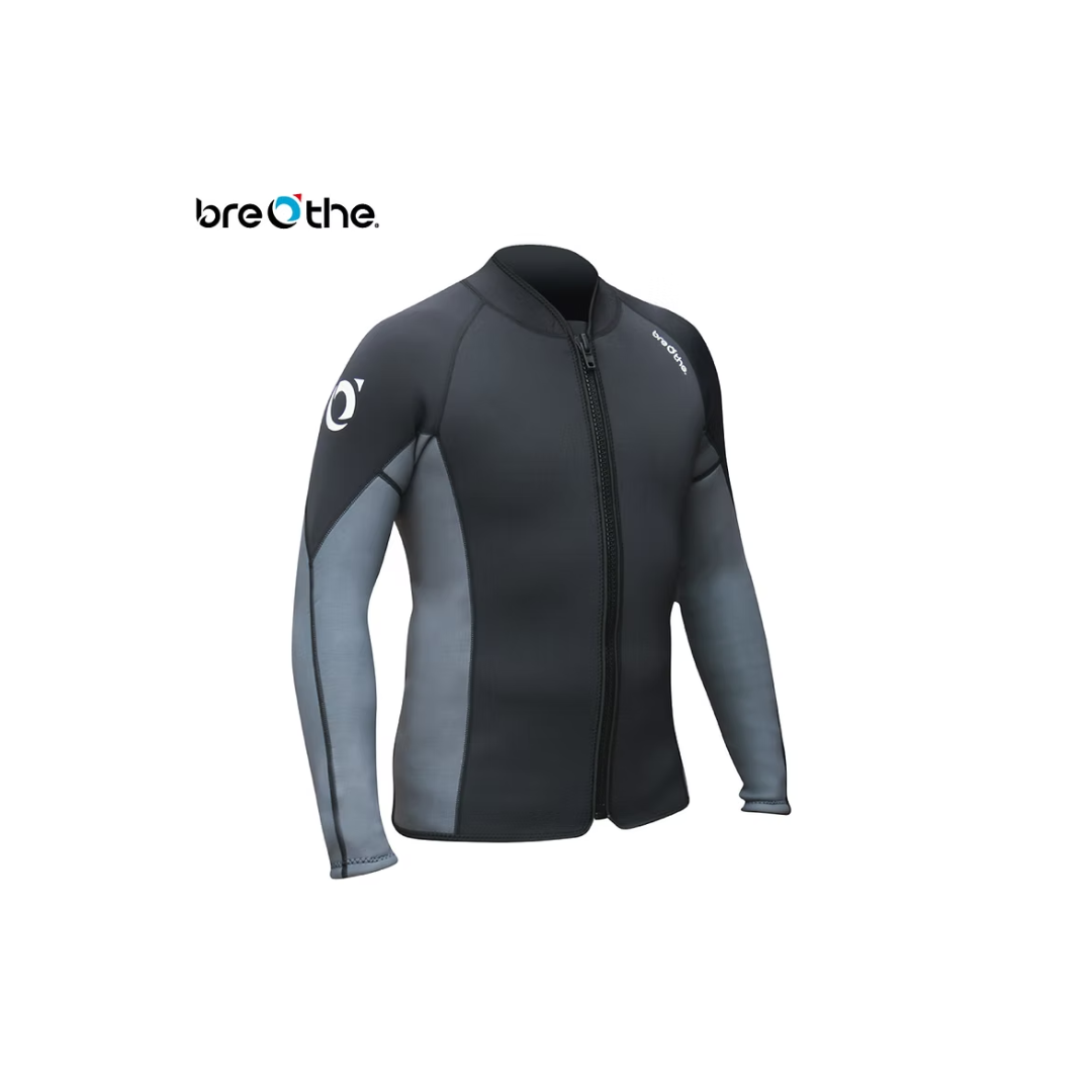水呼吸Breathe  男款2.5mm超彈性防寒上衣 黑/黑灰 26-M-JK-HF1