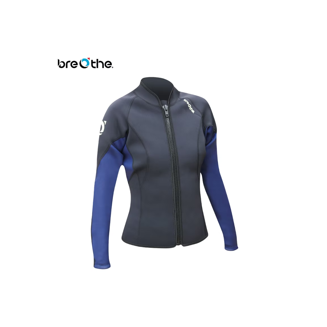 水呼吸Breathe  女款2.5mm超彈性防寒上衣 黑/藍 26-W-JK-HF1