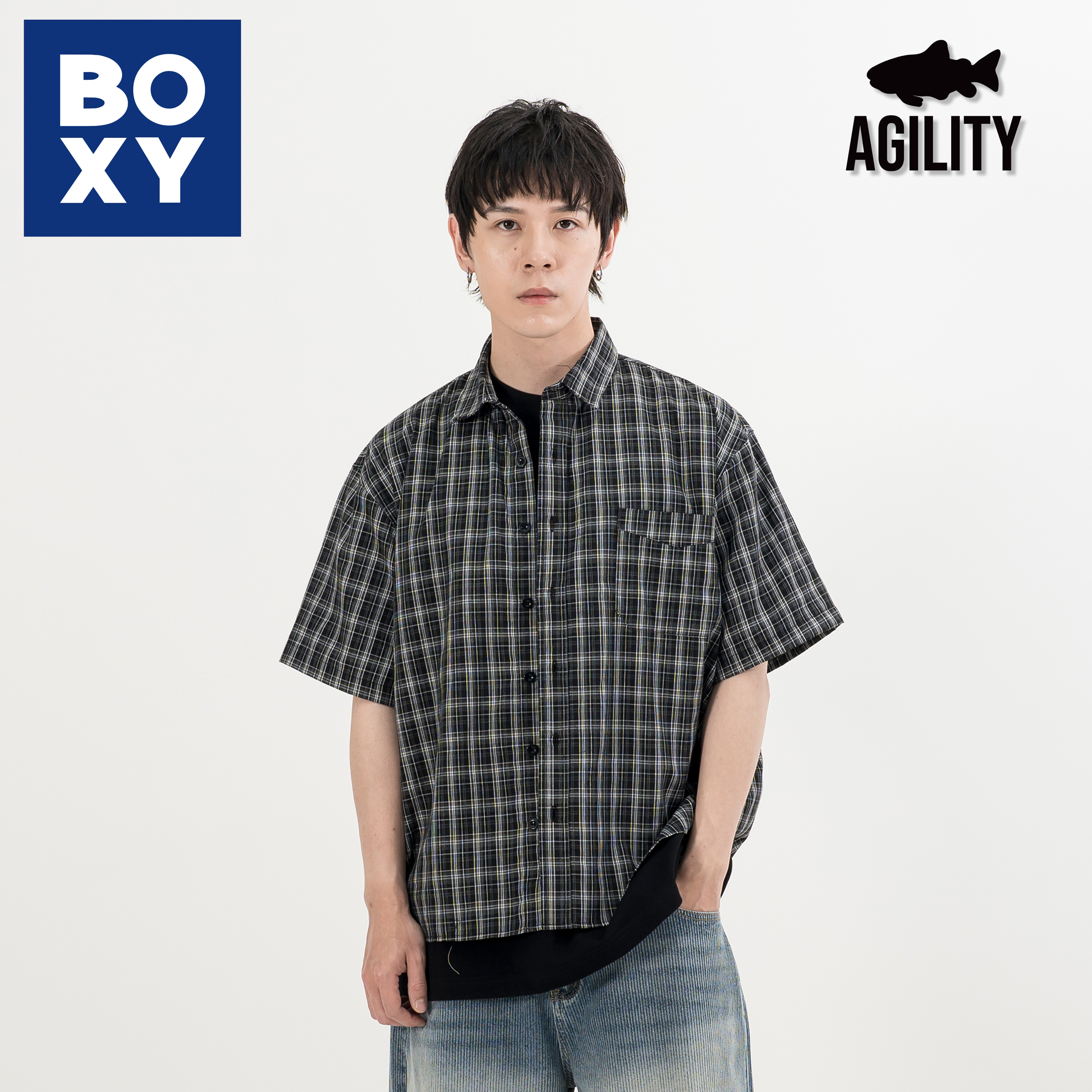 AGILITY Boxy Fit Check Shirt 寬短版型 格紋 短袖襯衫 [SS-N07]