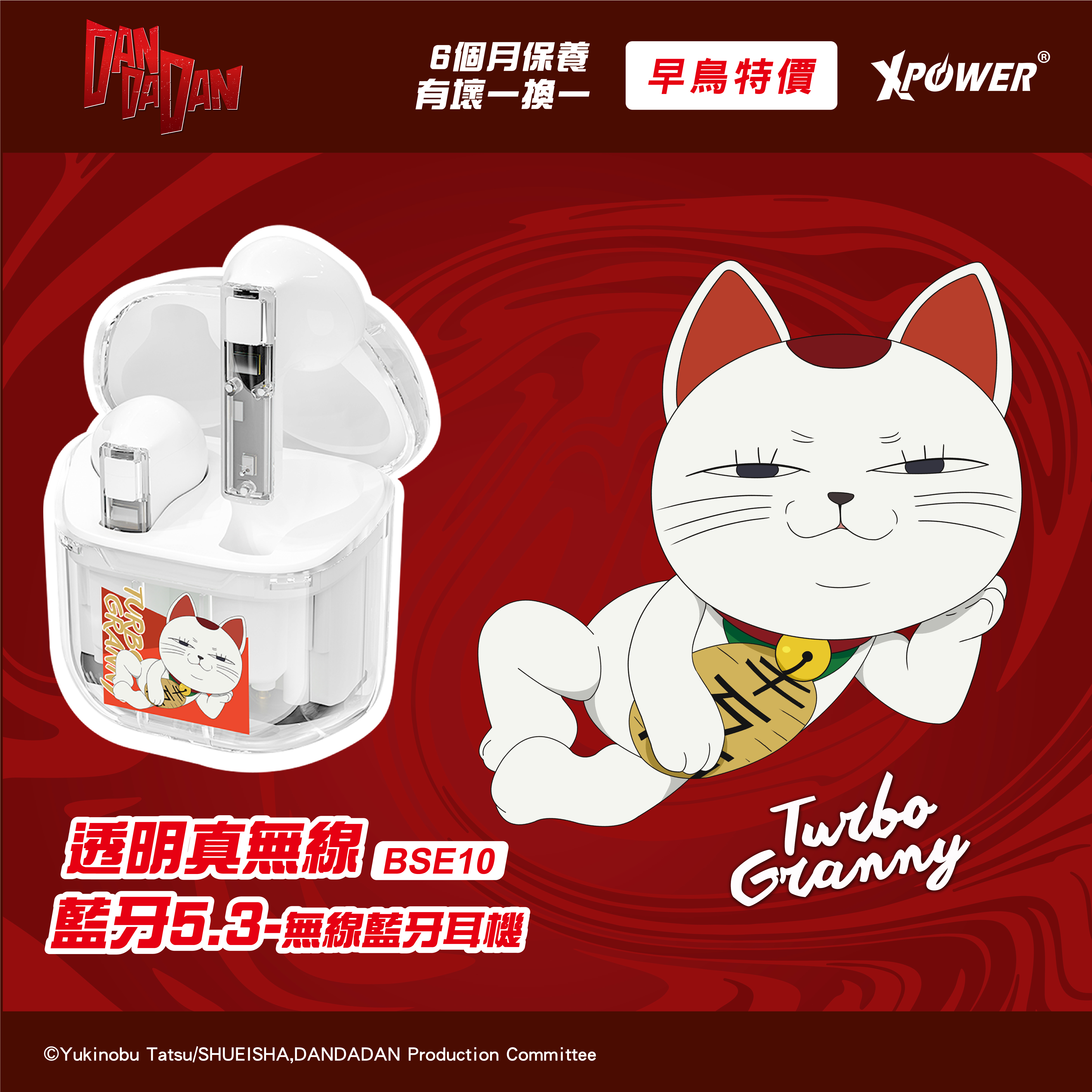 (預售產品)XPower x 膽大黨 BSE10 透明真無線藍牙5.3藍牙耳機