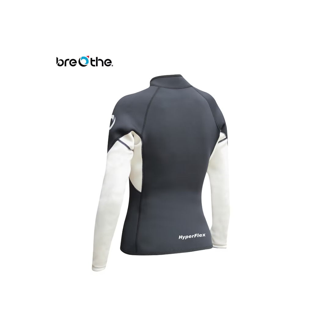 水呼吸Breathe  女款2.5mm超彈性防寒上衣 黑/白 26-W-JK-HF1