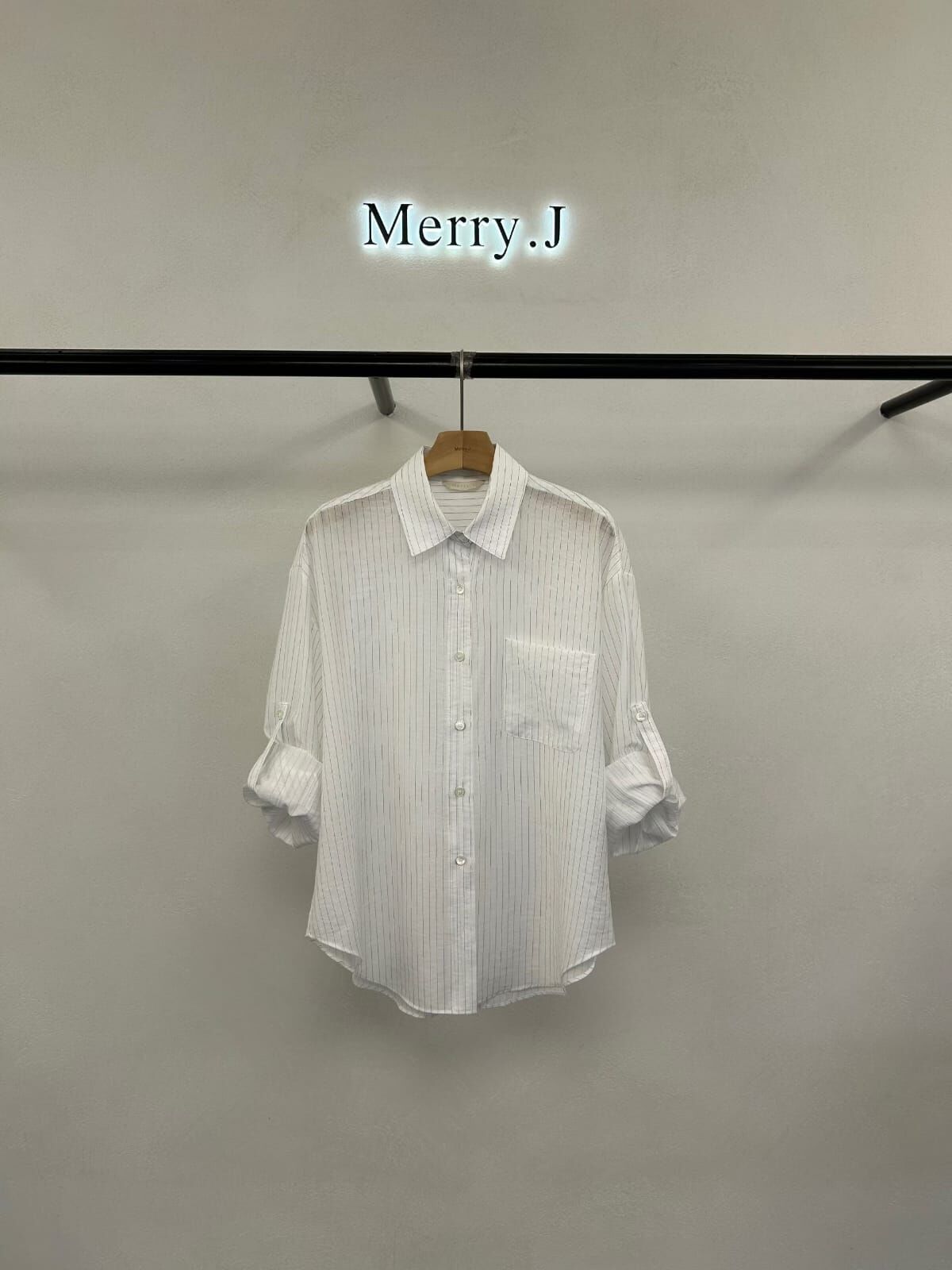 MJ6230 條紋長袖外套襯衫