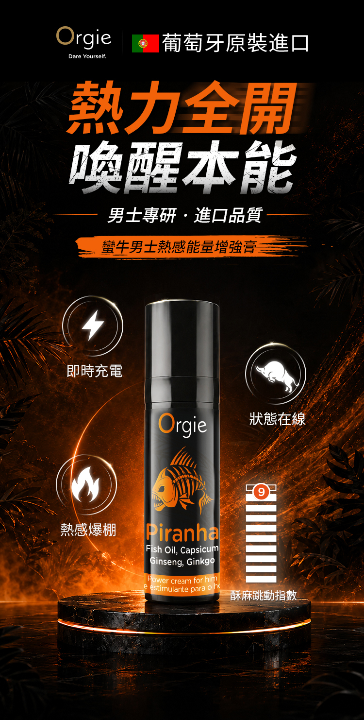 Orgie - Piranha 蠻牛 男士熱感酥麻能量增強膏 15ml