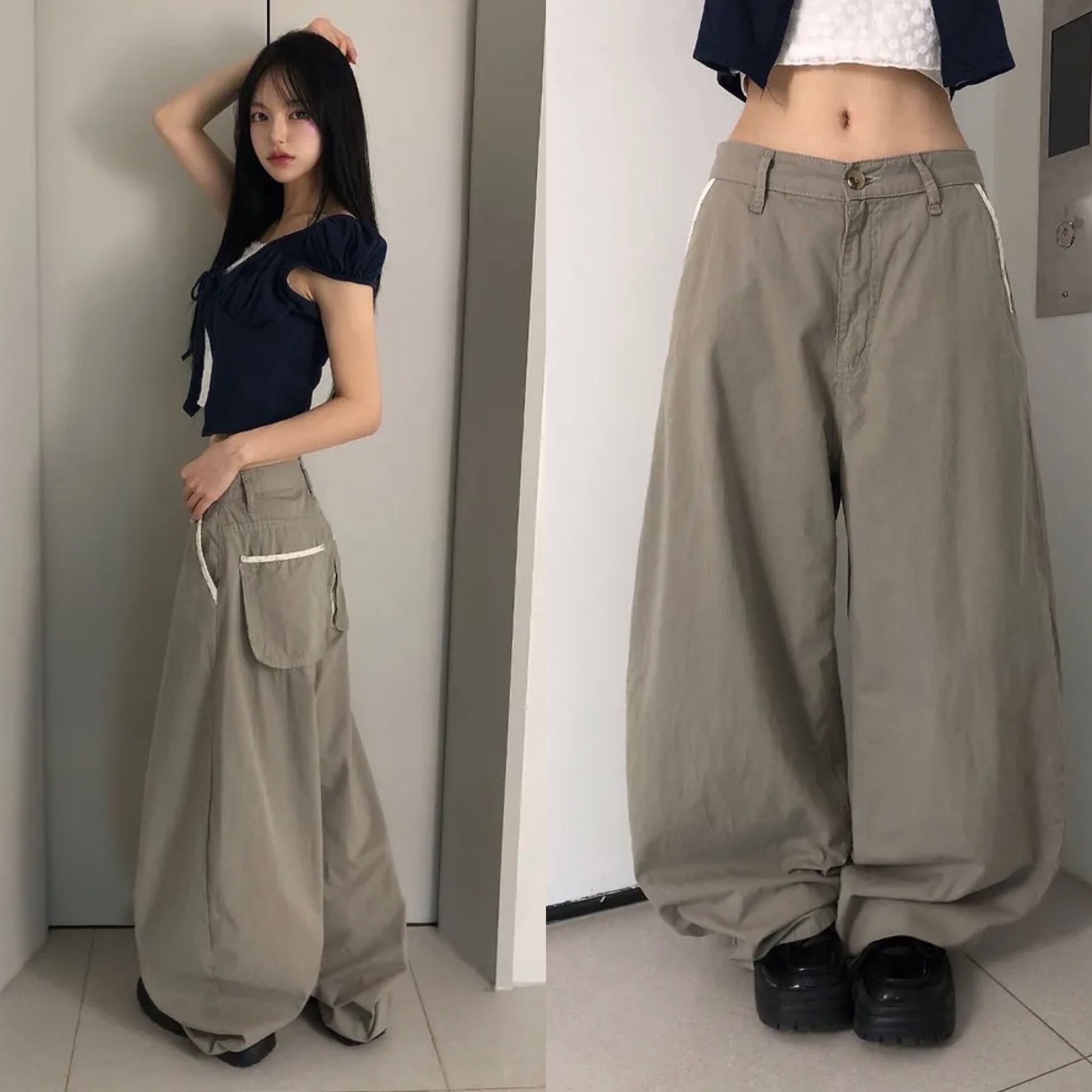 【27.5 完額外95折優惠！首批優惠價預訂】KR MAMEL COZY POCKET BALLOON FIT WIDE PANTS（3色）