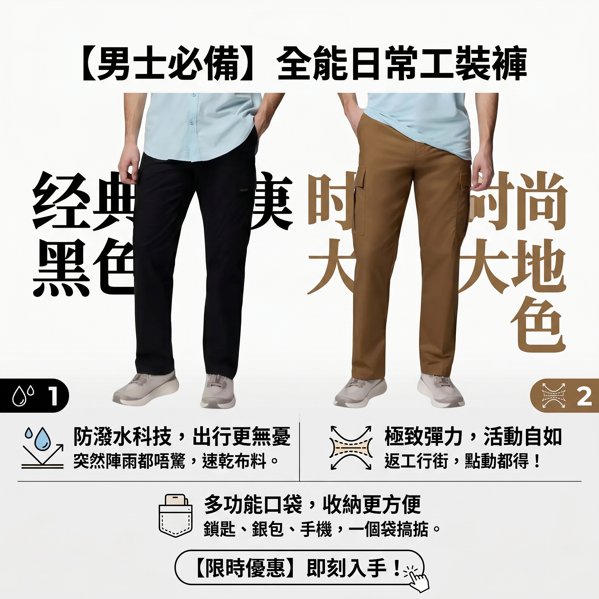 【預購】Columbia H052705 男款工裝休閒長褲
