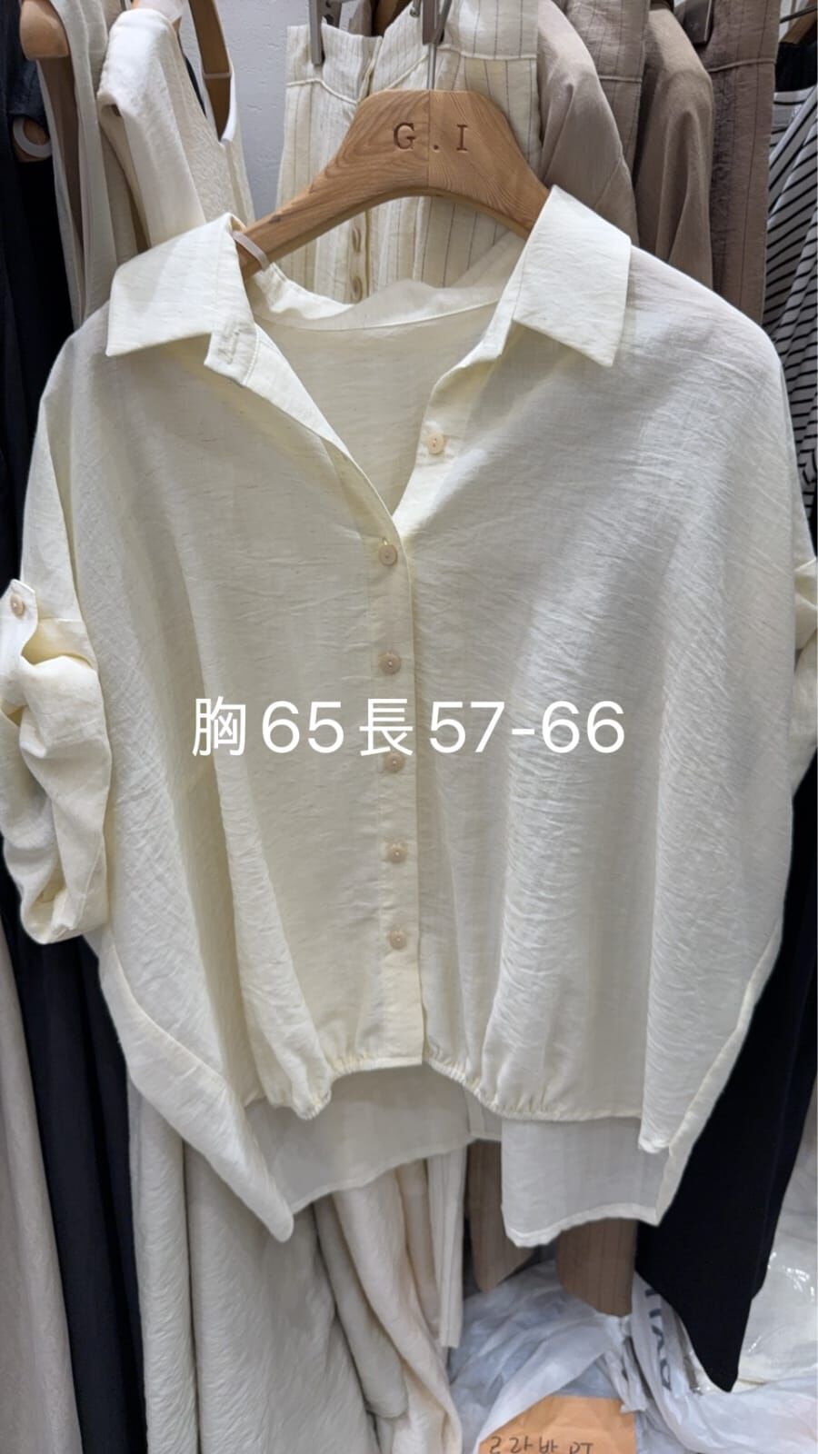 GI6235 棉麻前短後長襯衫