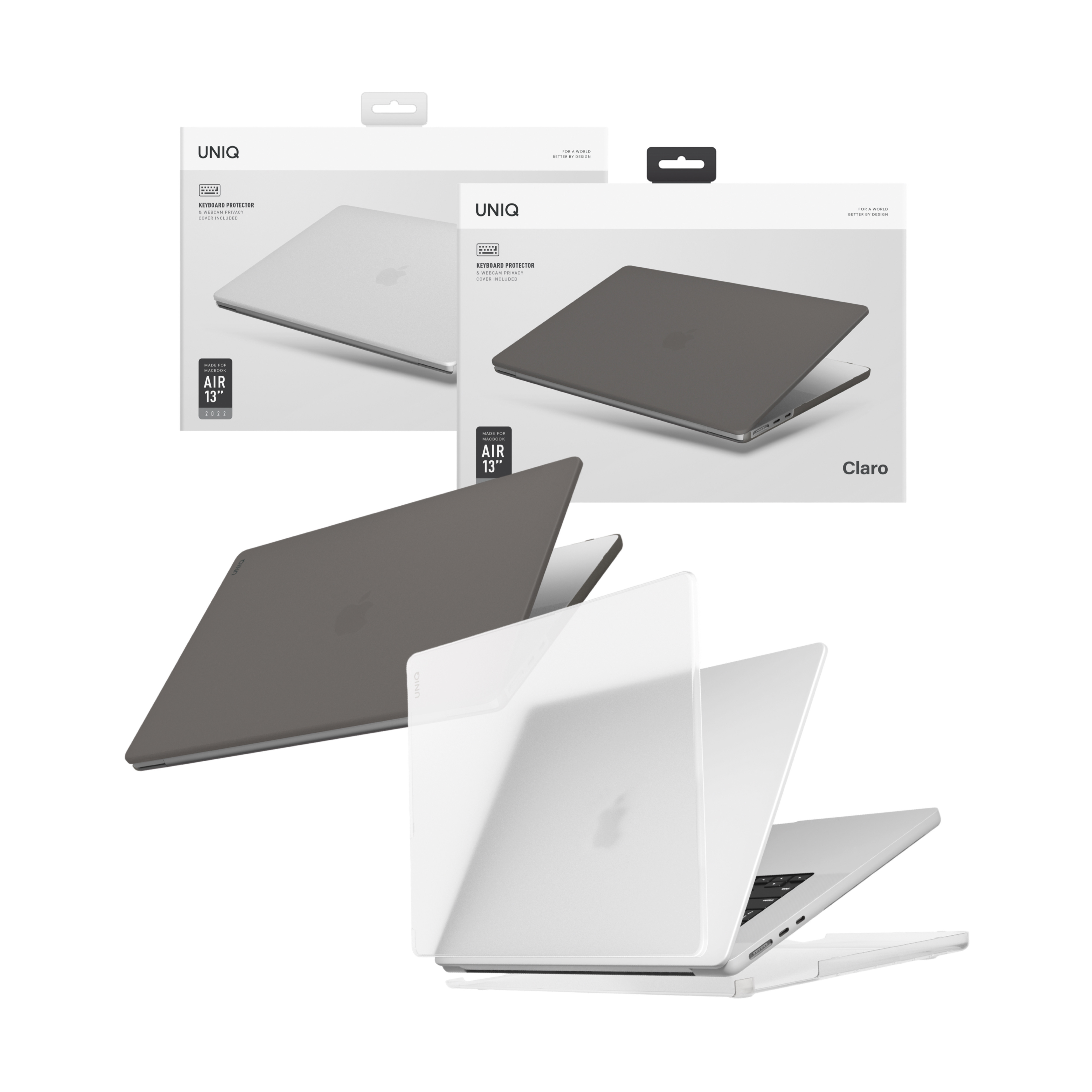 UNIQ MacBook Air 13 吋 (M2/M3/M4/M5) Claro 超薄霧面保護殼