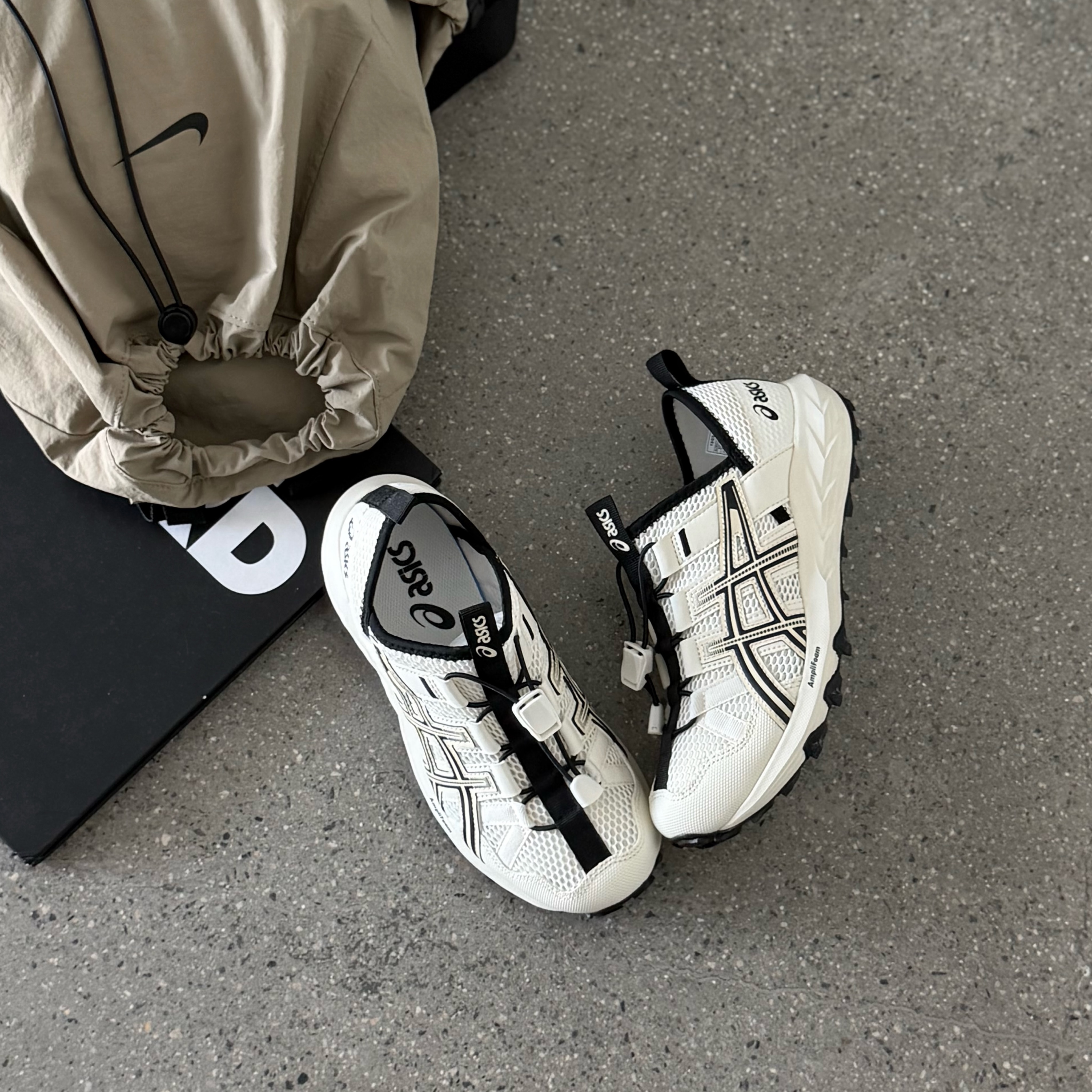 Asics Gel-Sonoma TR 奶油 黑色 免綁鞋帶 後跟可踩 Mule鞋 復古鞋 1203A719-201