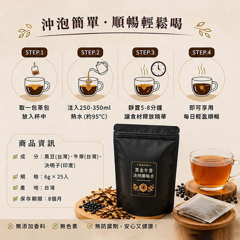 W21794   黑金牛蒡決明順暢茶6g*25入