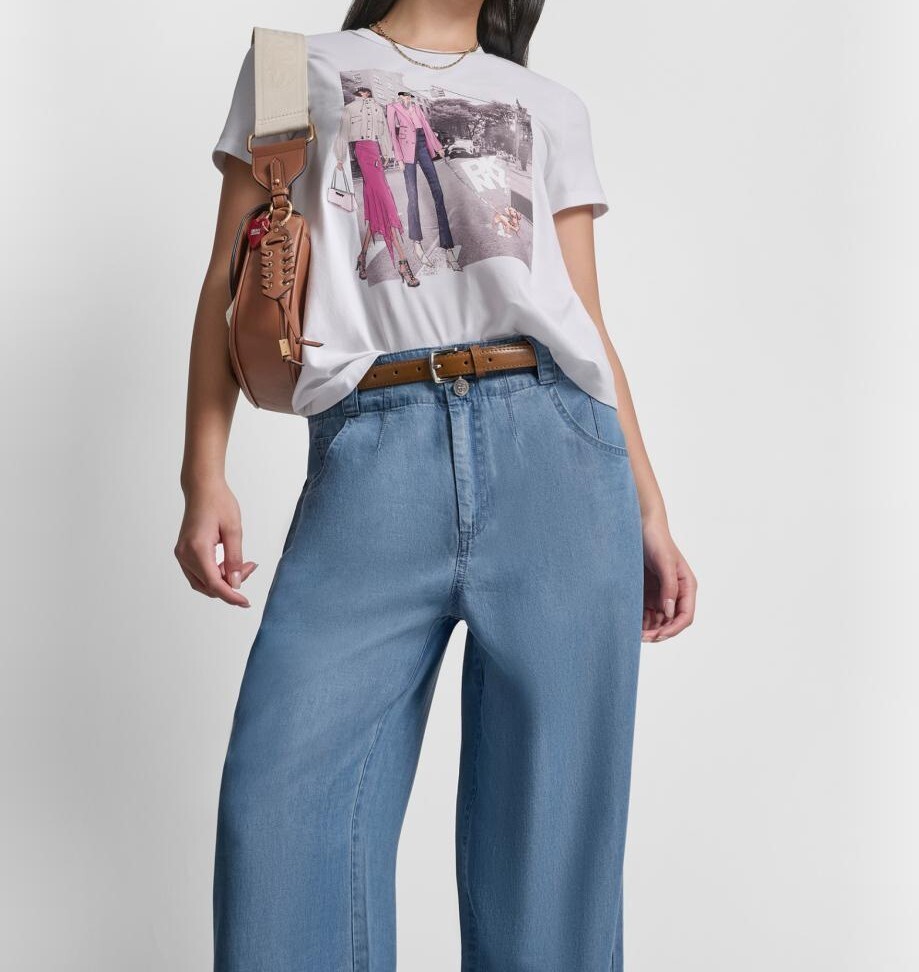[S] DKNY WHITE BLEECKER ST CONVERSATIONAL GRAPHIC TEE, P61MRWNA-WHT (SD1903)