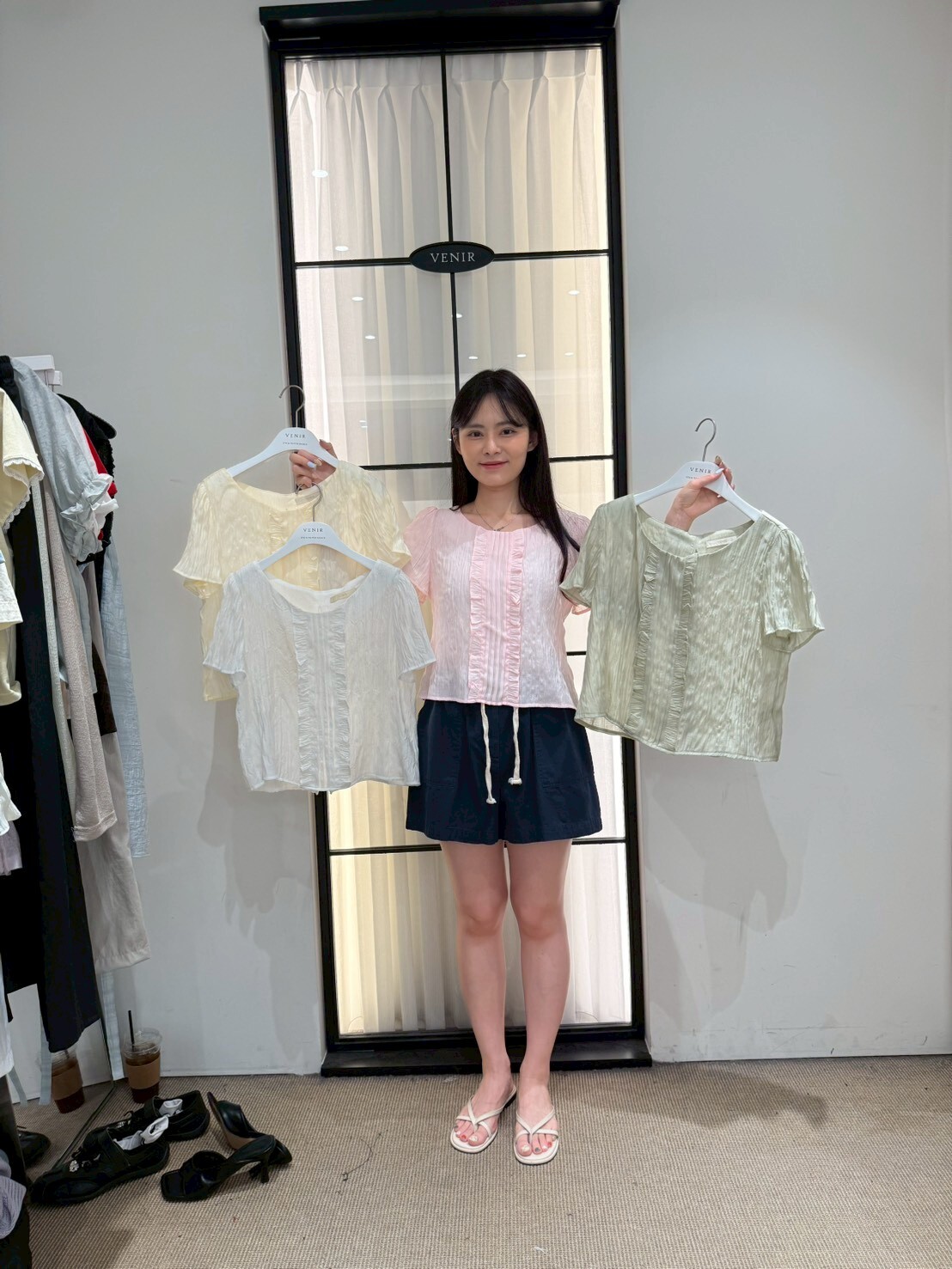 VR6220 荷葉Ruffle樹紋皺皺上衣