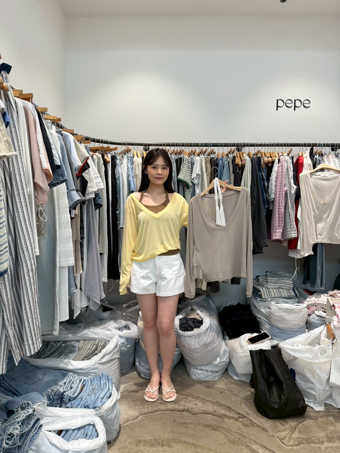 AP6202 大V領棉質長袖上衣