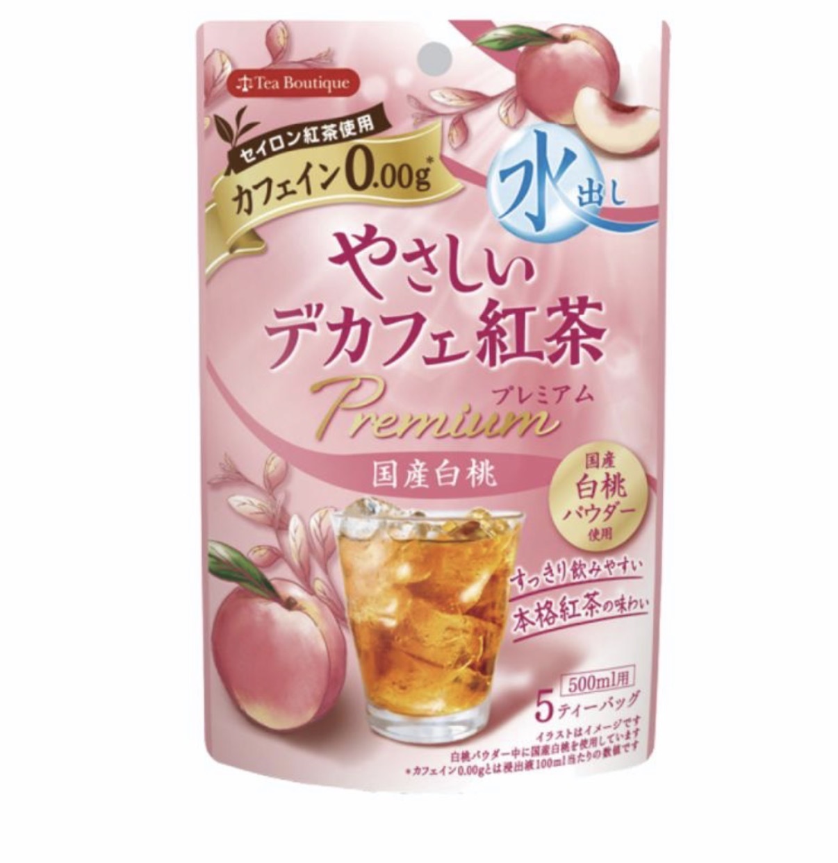 【最新發售】JP TB 無咖因 Premium 國產白桃風味紅茶 5包 8516 TK260527 （H）