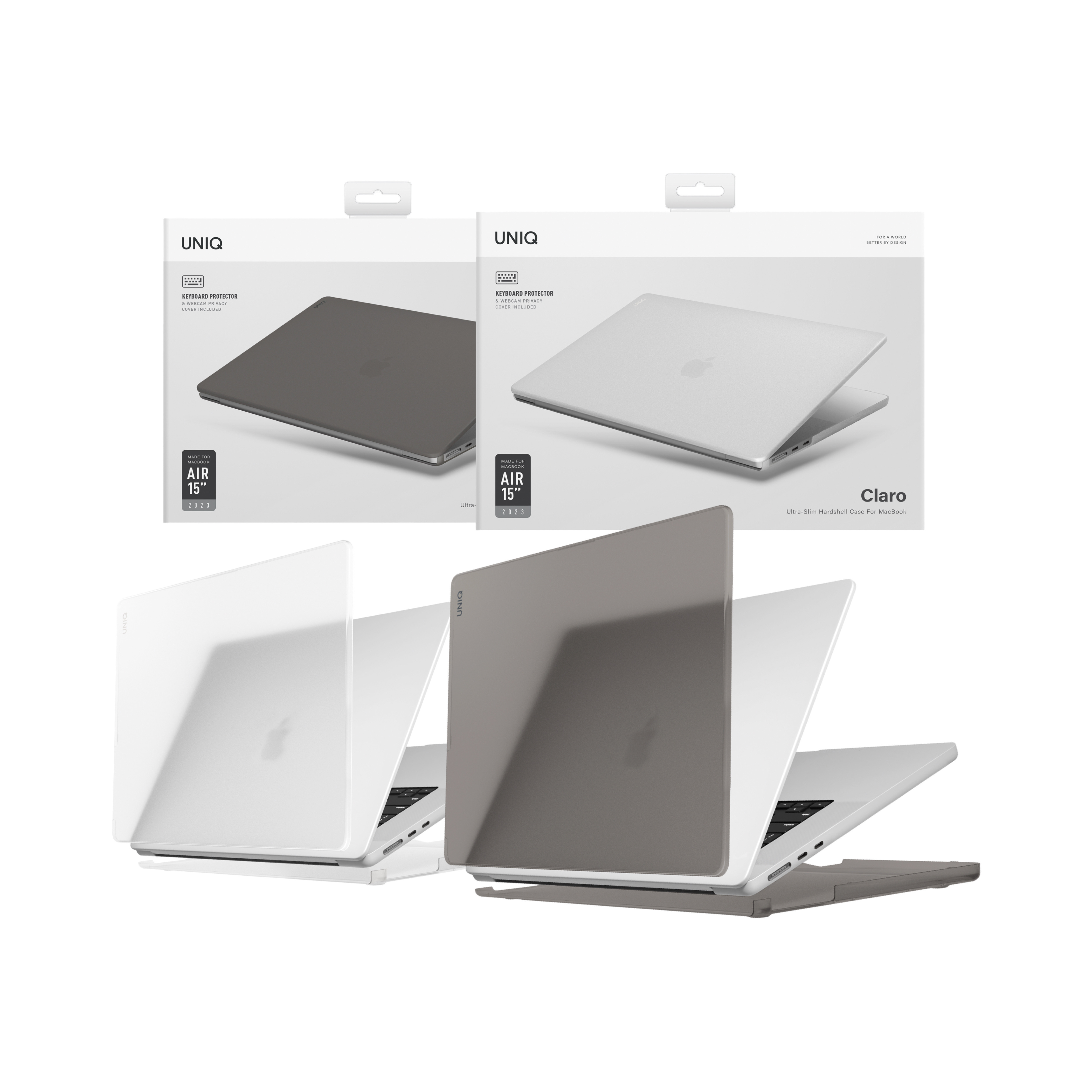 UNIQ MacBook Air 15 吋 (M2/M3/M4/M5) Claro 超薄霧面保護殼