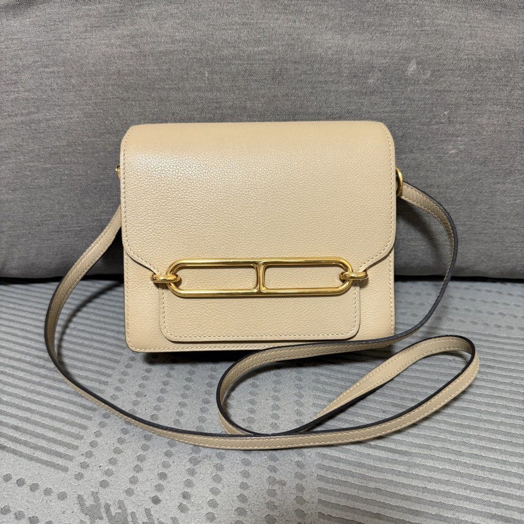 95% Used Hermes Roulis Mini evercolor ghw風衣灰 #愛馬仕豬鼻子包