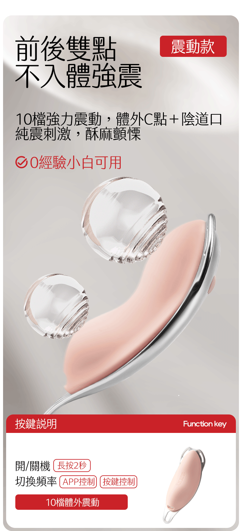 Kisstoy 迷路 手機遙控穿戴震蛋震動款推薦，詳細說明十檔強力震動功能，體外雙點純震刺激帶來酥麻體驗。