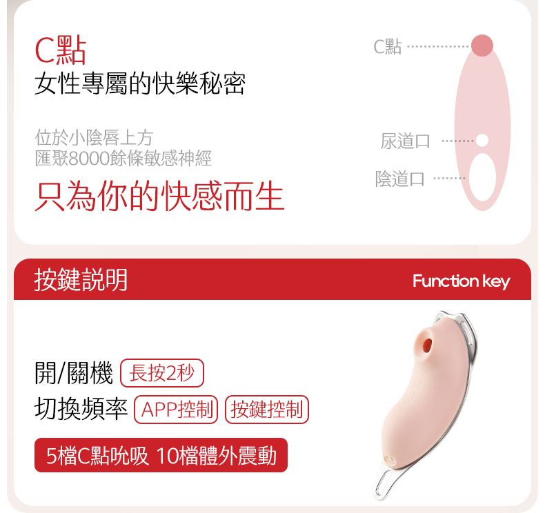 Kisstoy 迷路 手機遙控穿戴震蛋敏感點探索，透過解剖圖示精準指出功能區位，專為女性專屬的快樂秘密而生。