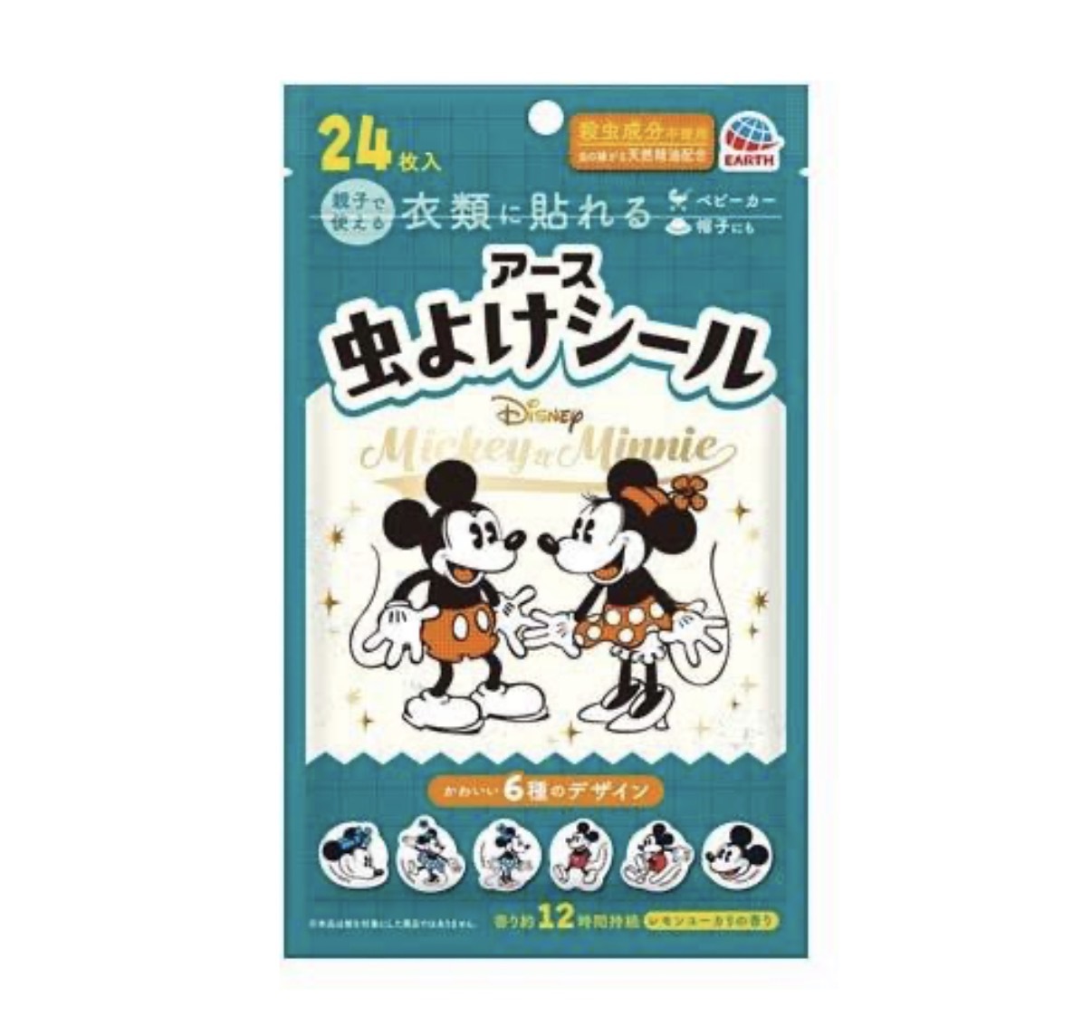 JP Earth x Disney 黑白米奇米妮 驅蚊貼 24張 7710 TK260527