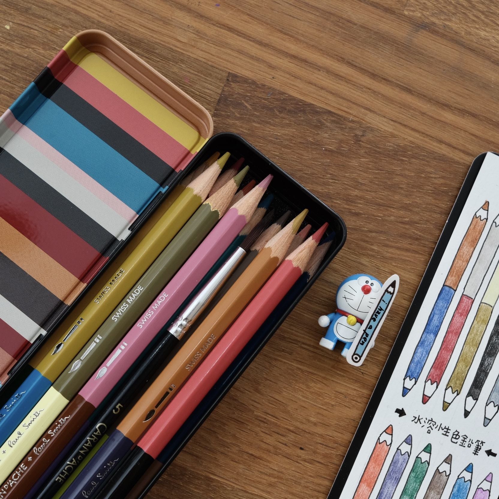 PAUL SMITH 水溶性色鉛筆 雙色鉛筆組 12枝入 24色｜卡達 CARAN D’ACHE 瑞士