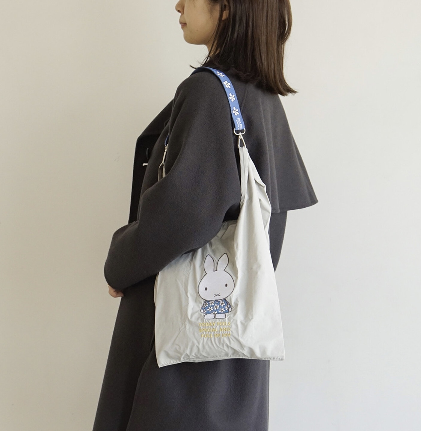 JP Miffy 花花衫刺繡灰色袋 附有花花帶 0623 TK260527