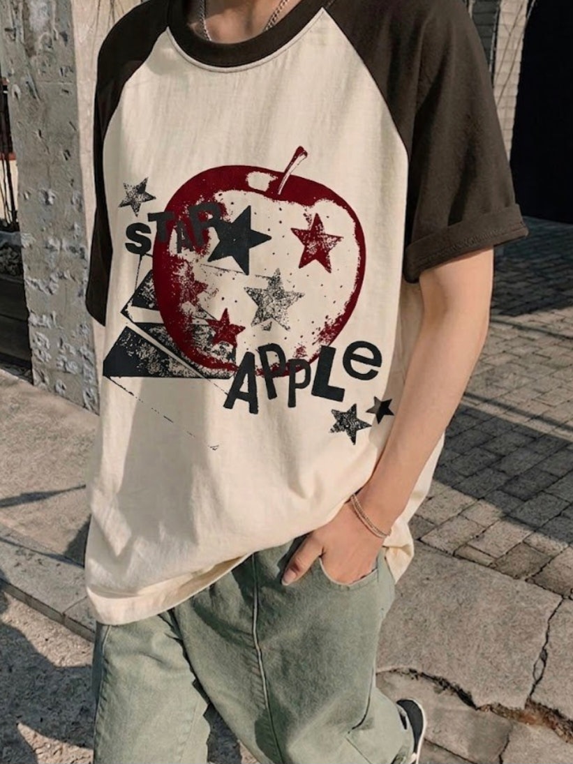 APPLE STAR 插肩短袖T恤