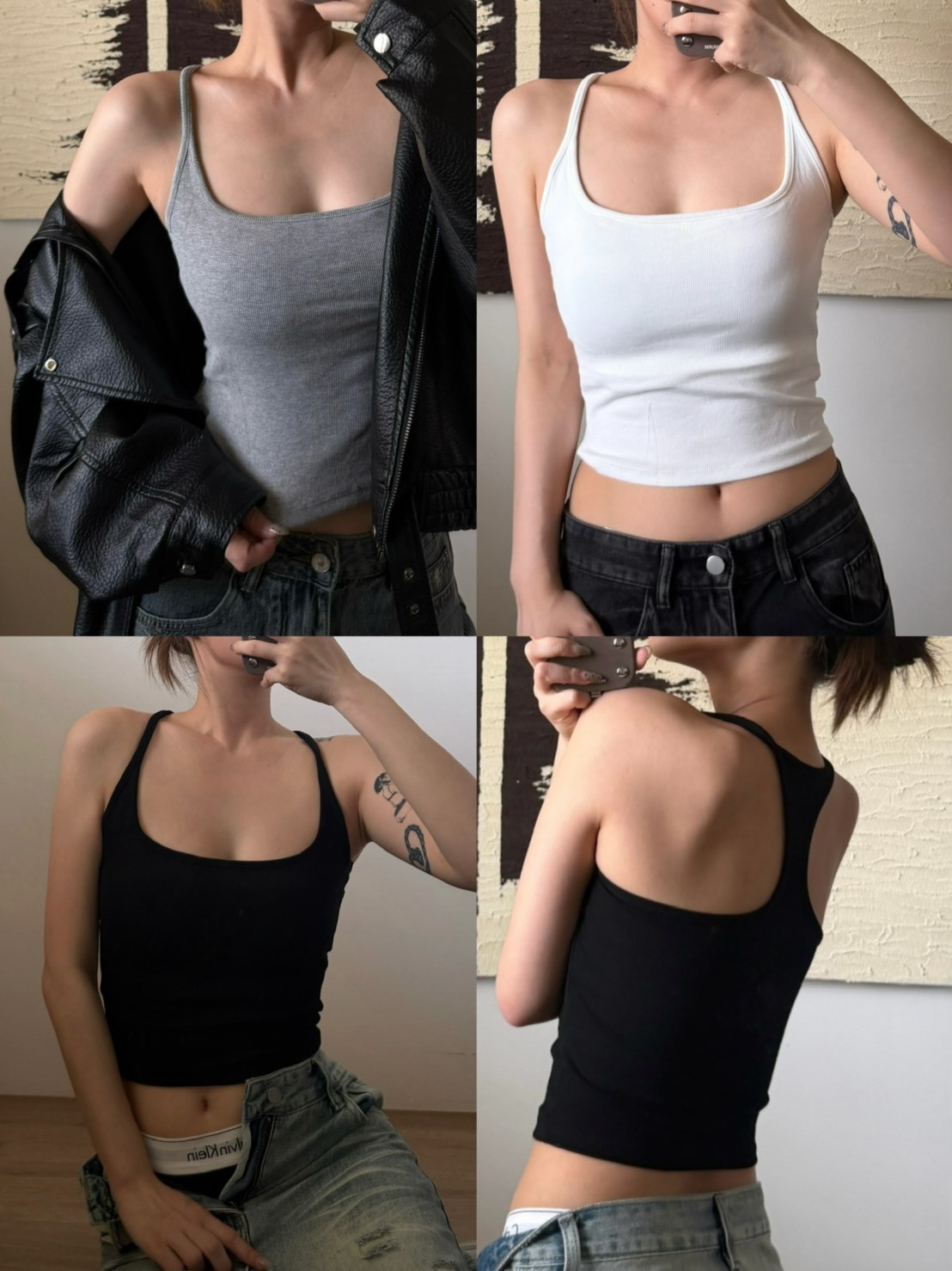 <直角肩秘密武器> 挖背bra top 三色