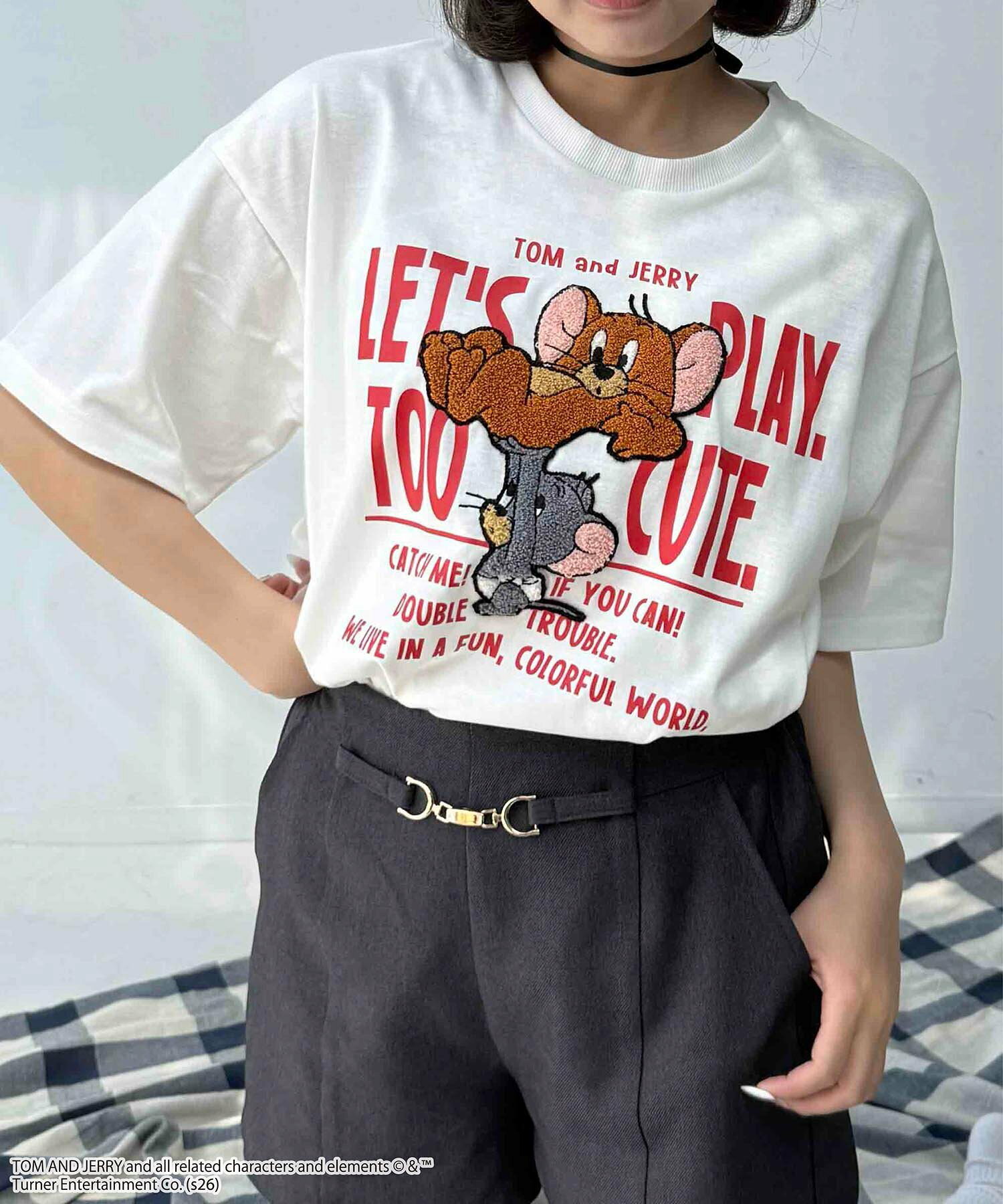 JP TOM AND JERRY 刺繡Logo  T-SHIRT(UNISEX)