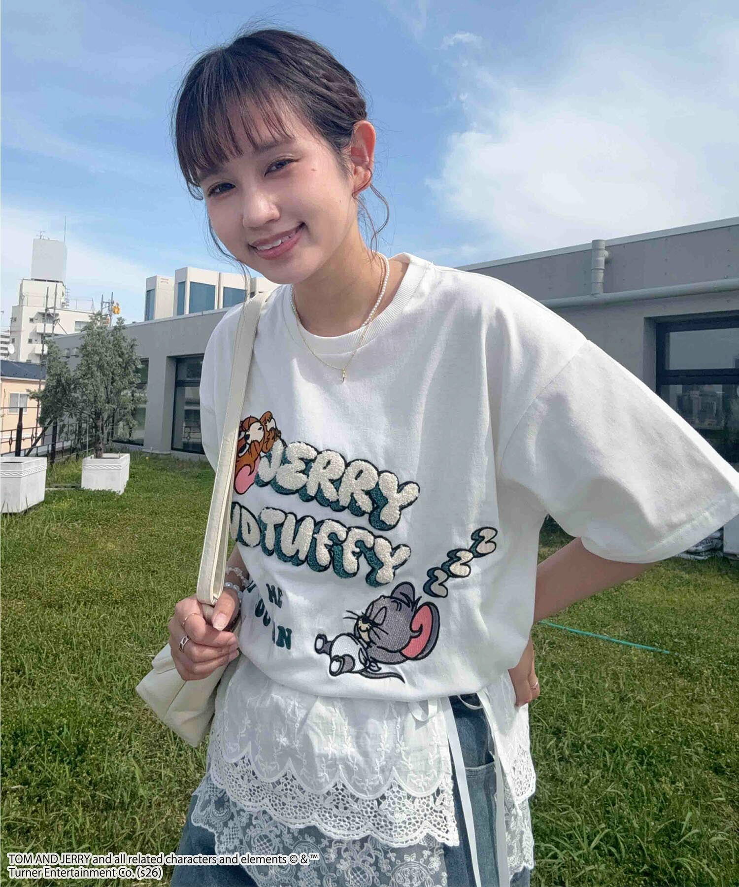 JP TOM AND JERRY 刺繡Logo T-SHIRT