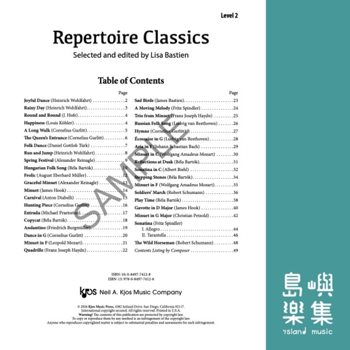 Bastien Essentials: Repertoire Classics, Level 2