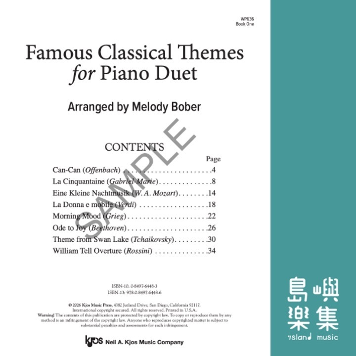 Famous Classical Themes for Piano Duet, Book 1