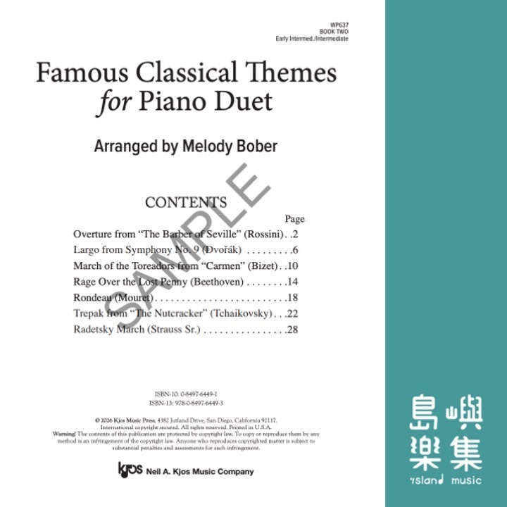 Famous Classical Themes for Piano Duet, Book 2