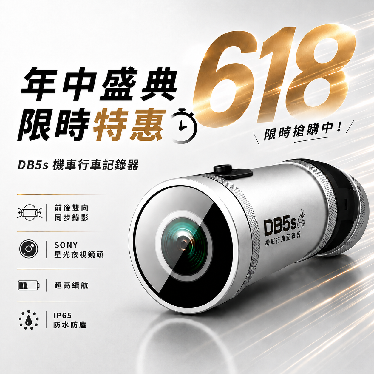 【DB-5s 國民機】 頭戴式記錄器｜前後雙錄，一機守護全程