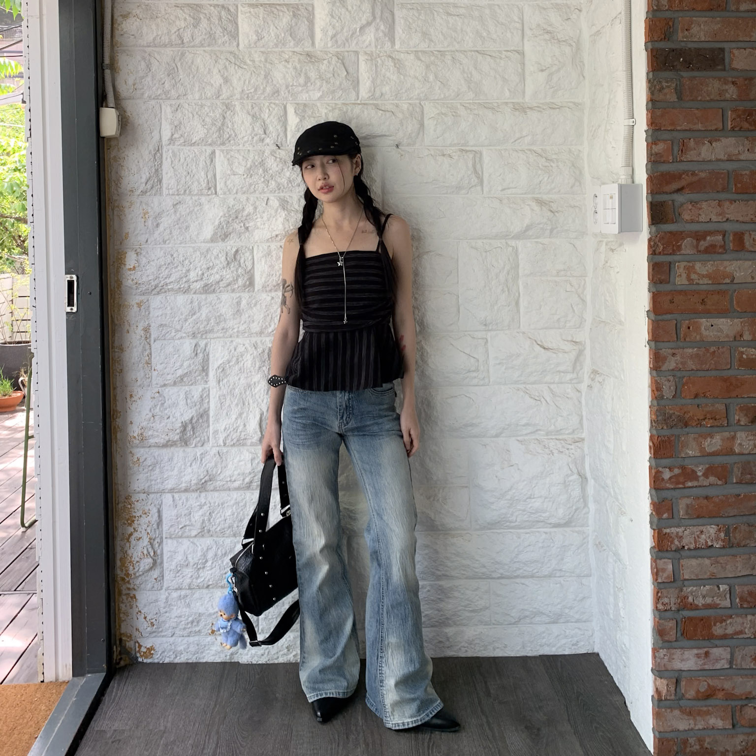 ISA_辣妹回潮 (顯瘦!)絕美刷色牛仔喇叭褲_63104