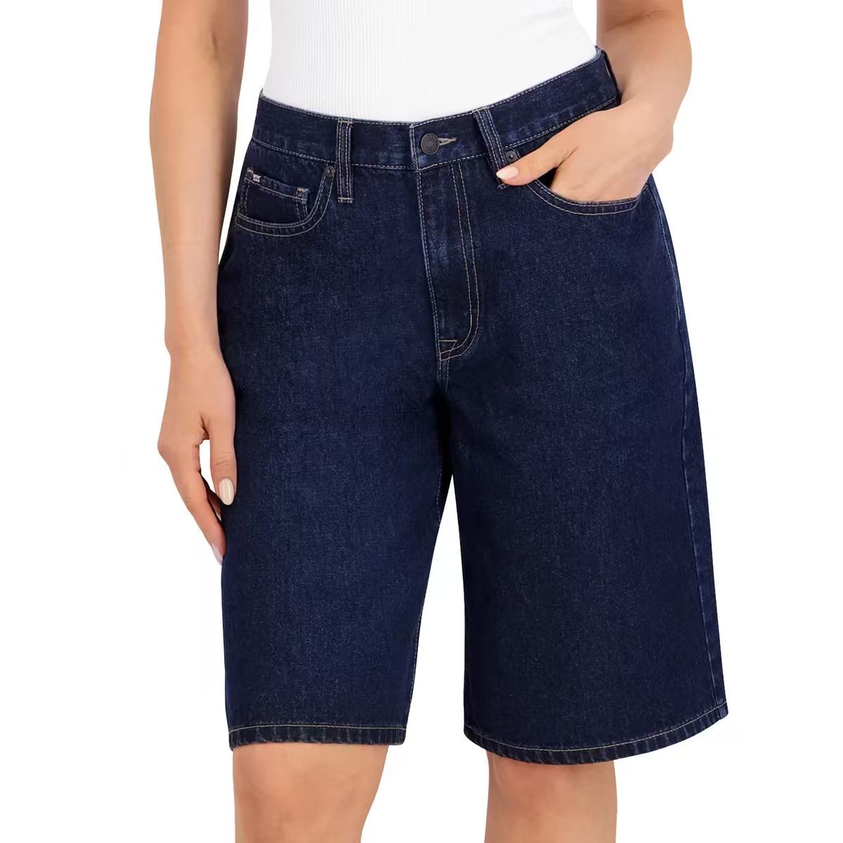【預購】DKNY H052807 女裝中腰牛仔短褲