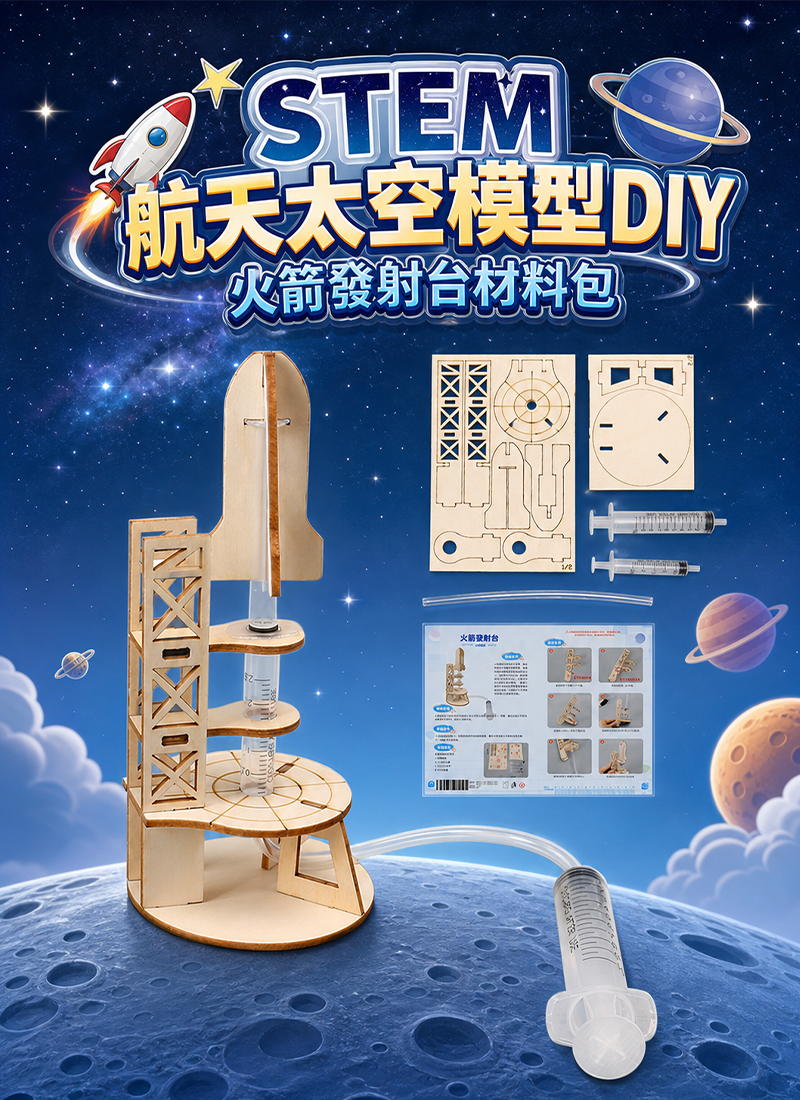 STEM 航天太空模型DIY火箭發射台材料包 SP002