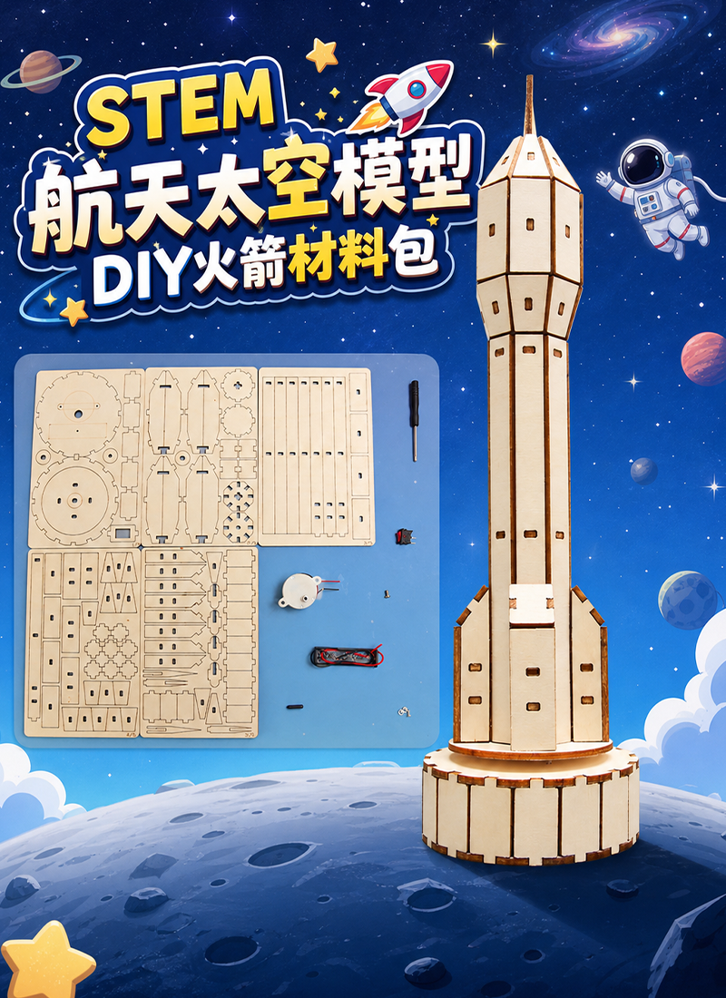 STEM 航天太空模型DIY火箭材料包 SP003