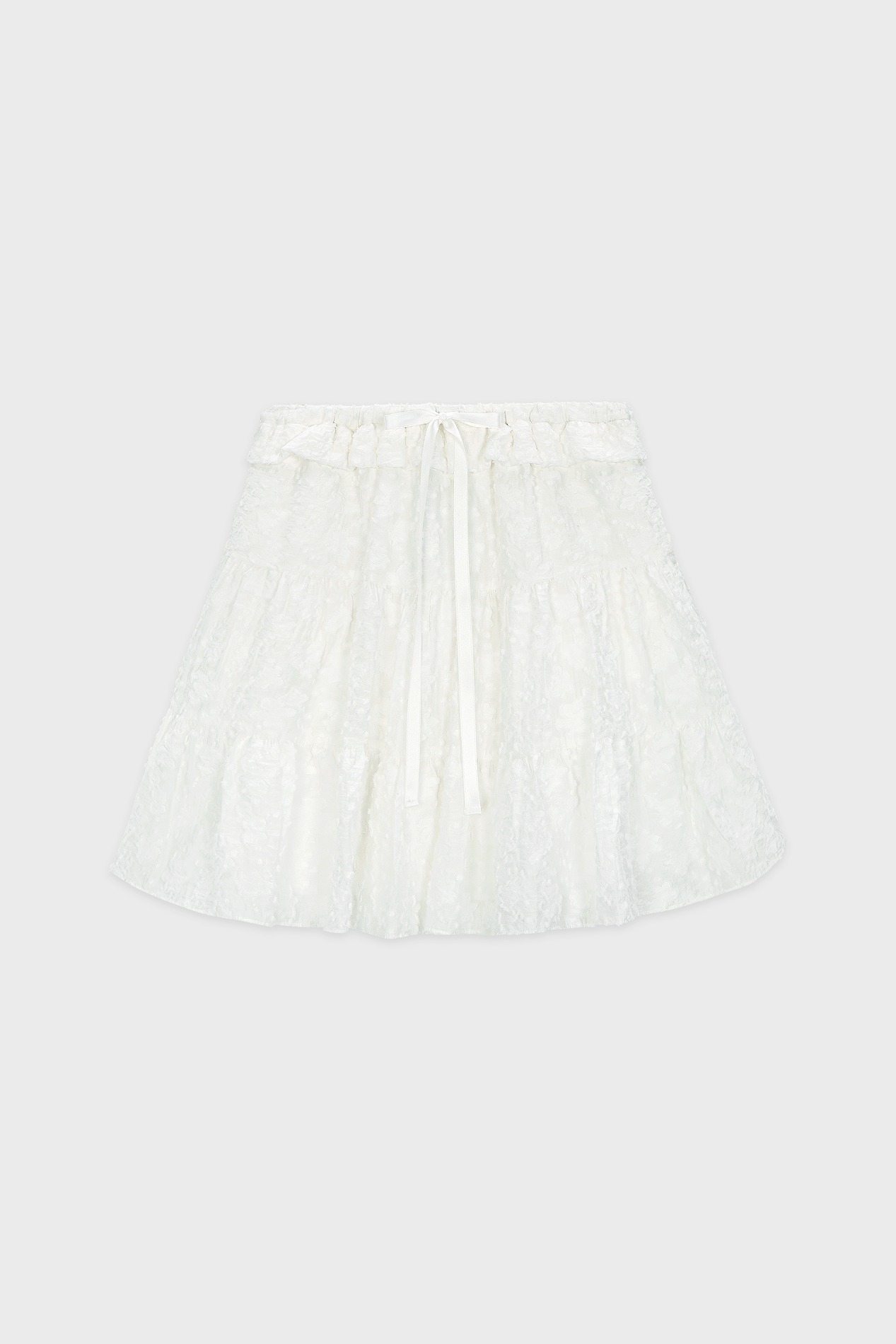 Sinoon Jacquard Frill Skirt (White)
