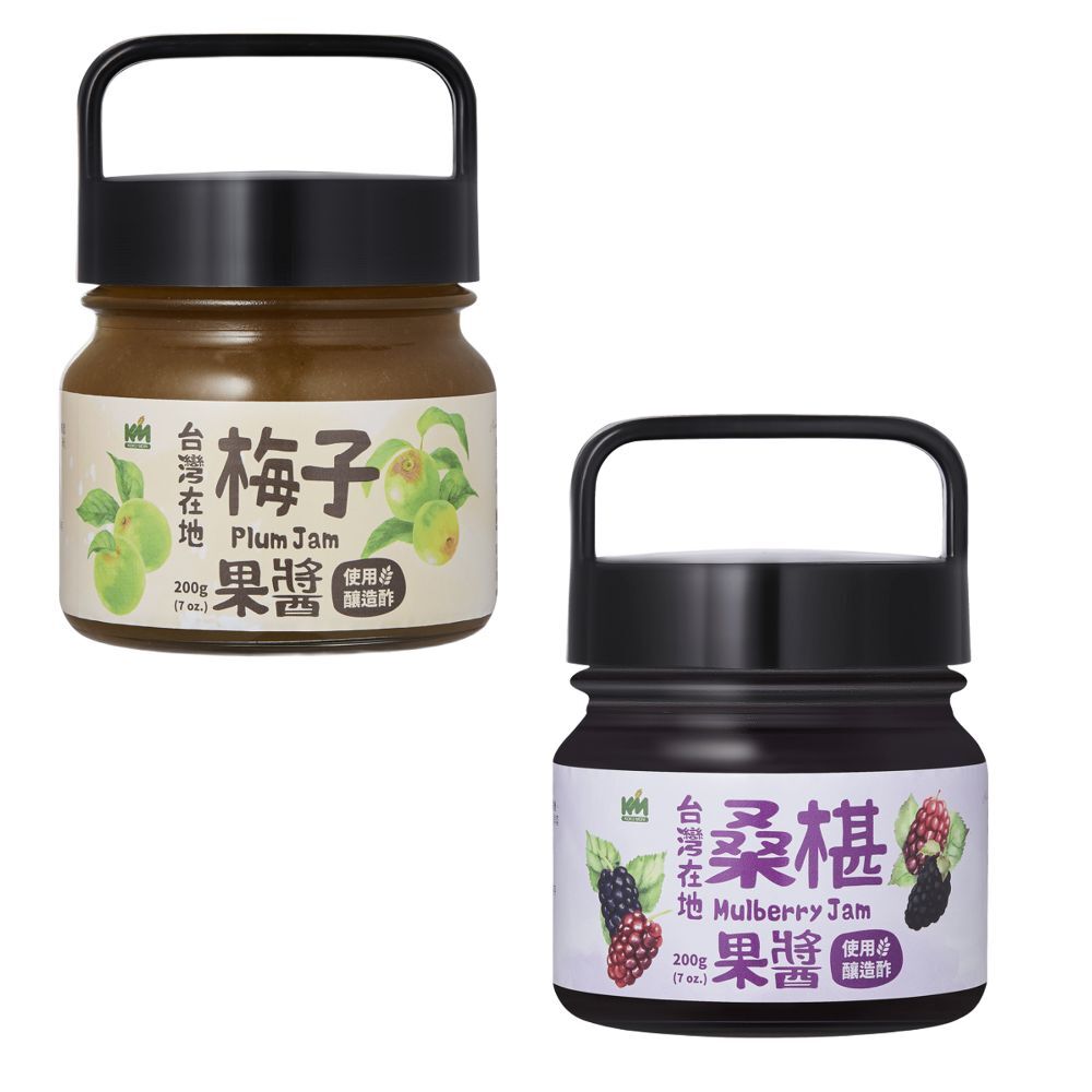 (箱購) 穀盛 台灣在地果醬_梅子/桑葚_200g x 6瓶 x 2組 (共12瓶)