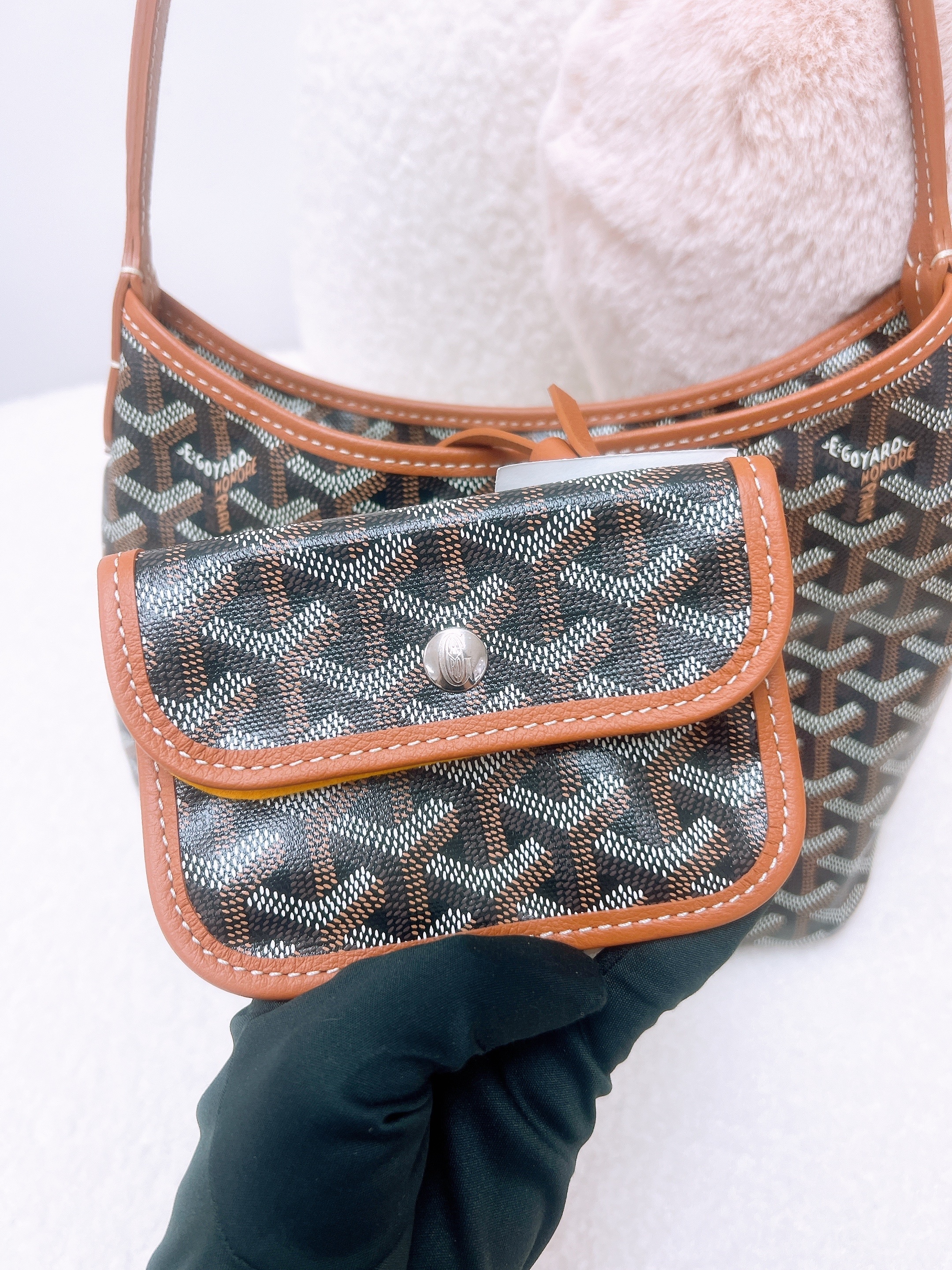 Goyard boheme hobo mini tan