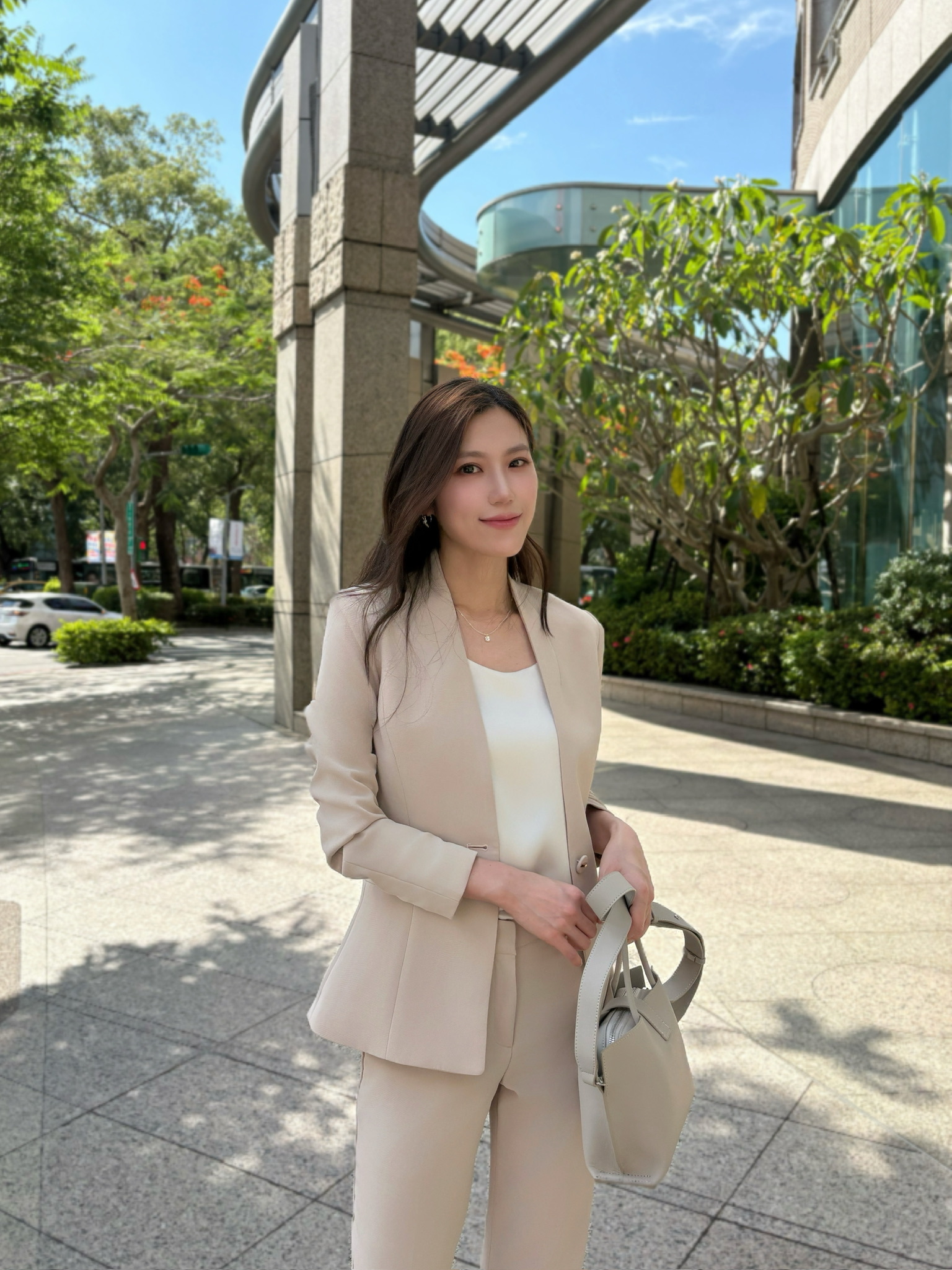 (JS) 簡約無領單釦西裝套裝【第一波成套優惠$𝟑𝟗𝟖𝟎】